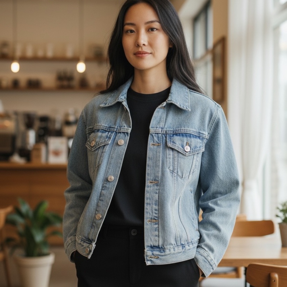 Zara Sherpa Lined Denim Jacket — Cozy 90s Model Off Duty | Size S